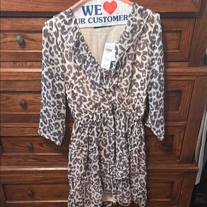 Leopard Print Ruffle Dress